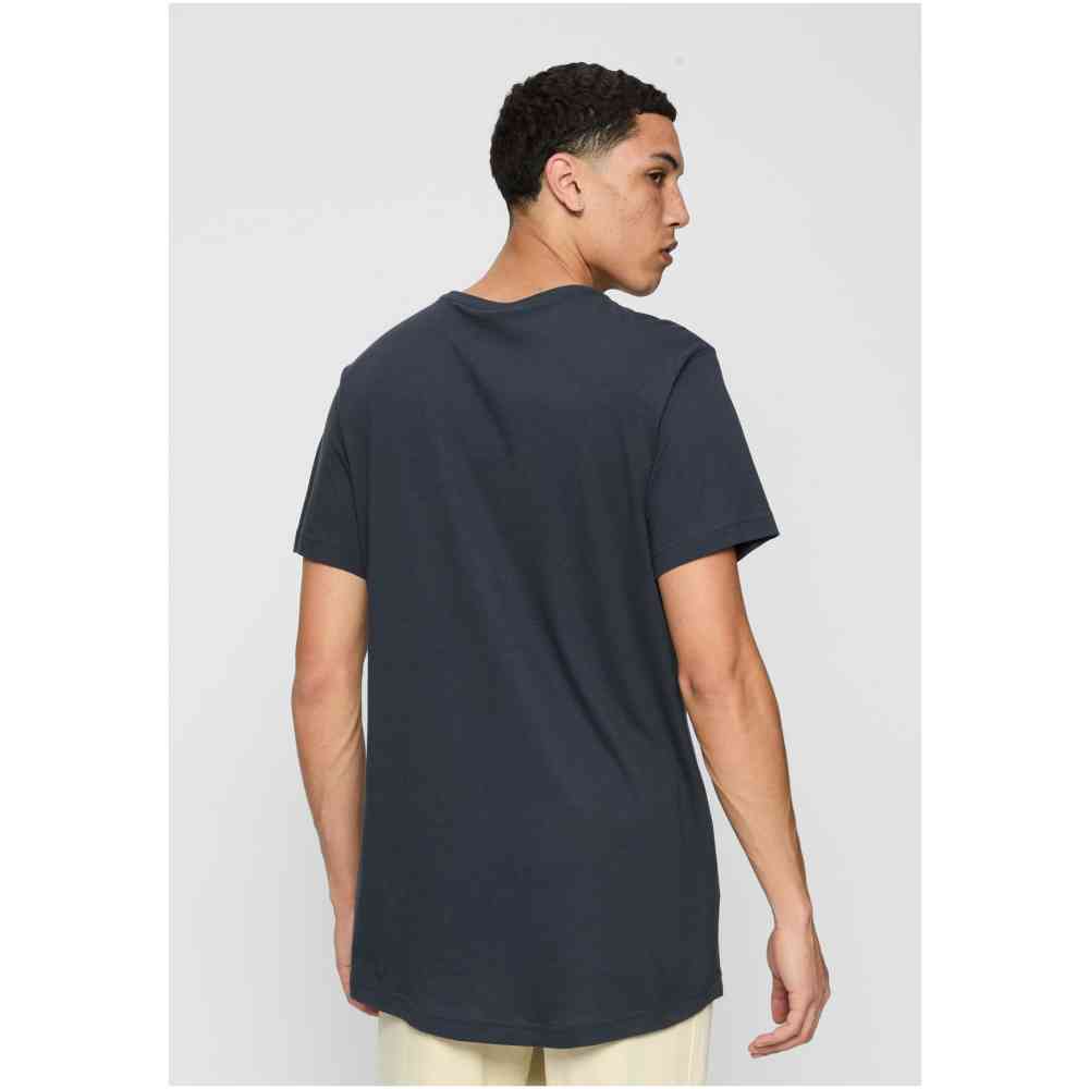 Urban Classics - Shaped Long with Urban Classic Print Herren TShirt - Dunkelblau
